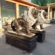Marble Black Lion Statue in Pair