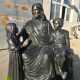 life size bronze jesus statue with children