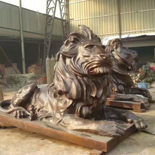 outdoor lion statue