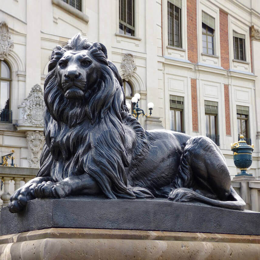 Bronze Guardian Lion Statue for sale