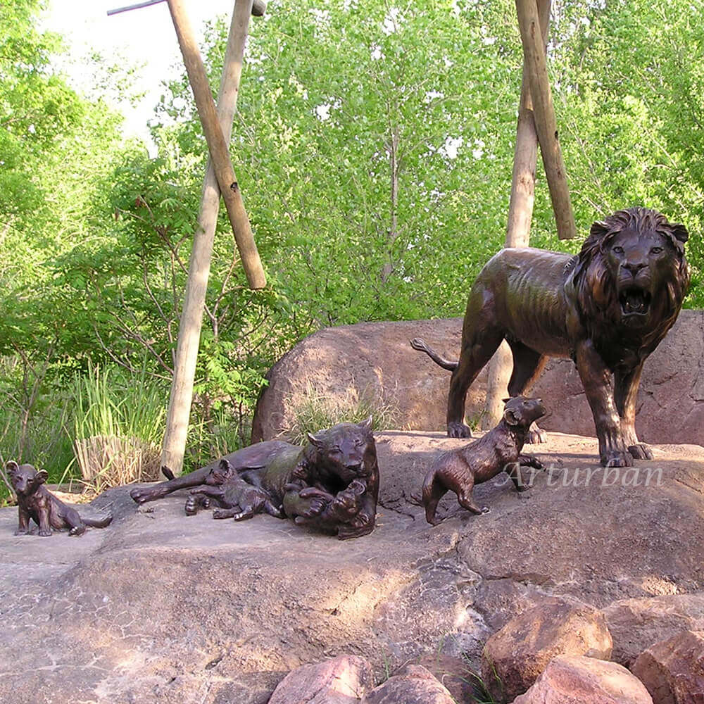 Bronze Lion Statues Outdoor
