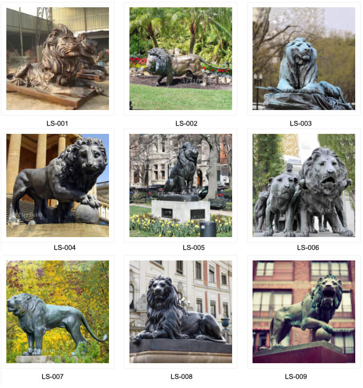 bronze lion statue