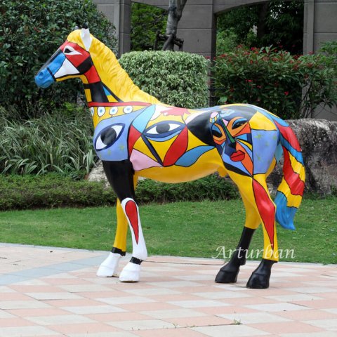 colorful horse statue