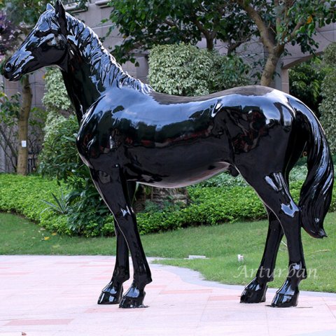 black horse statue