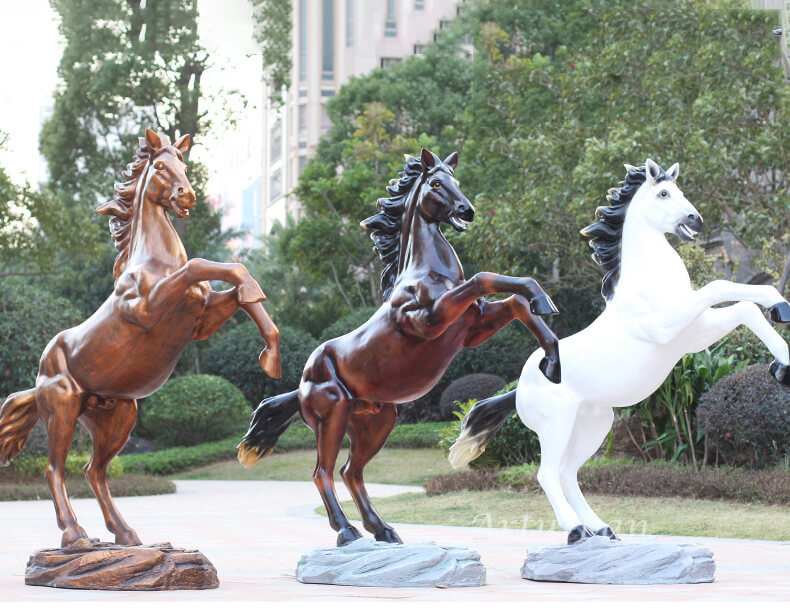 Fiberglass Rearing Horse Statue