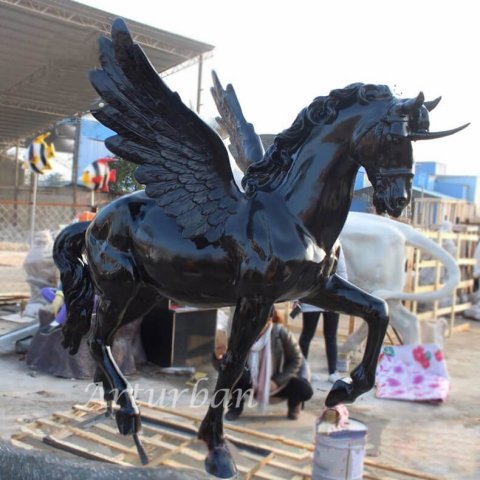 life size fiberglass flying horse sculpture