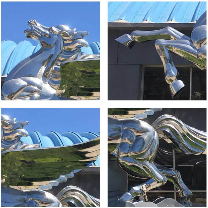 stainless steel horse sculpture