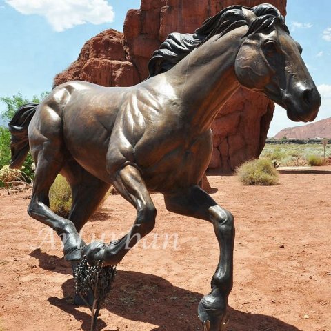 bronze running horse sculpture