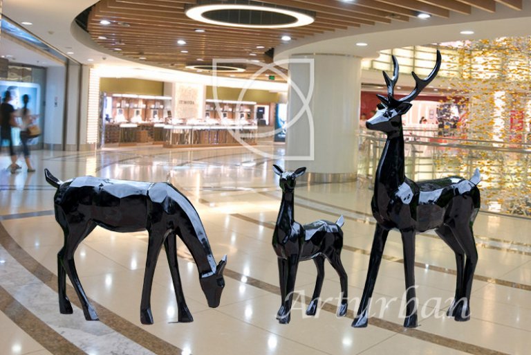 Black Deer Statue