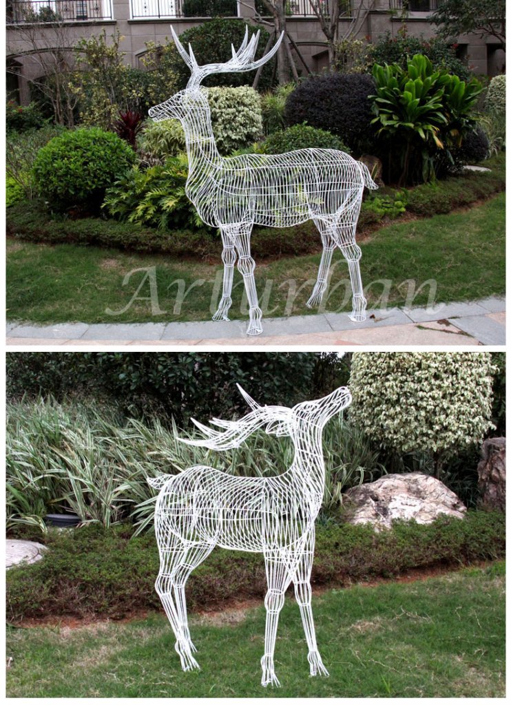 Metal Deer Statue Life Size Animal for Yard Ornaments