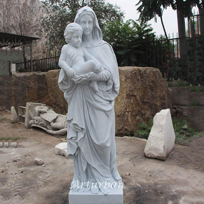 Mother Mary with Baby Jesus Statue