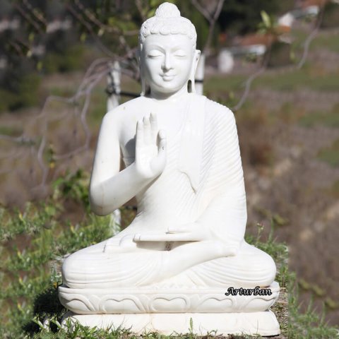 large white buddha statue