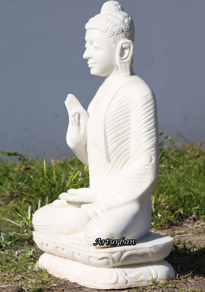 Large white buddha statue for Outdoor Garden Decoration