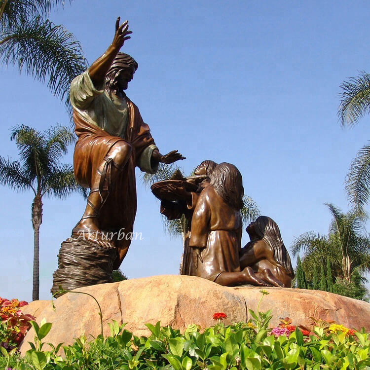 jesus and the children statue