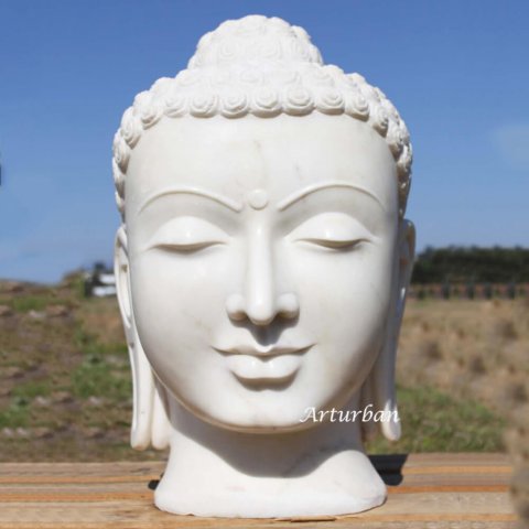 large buddha head statue