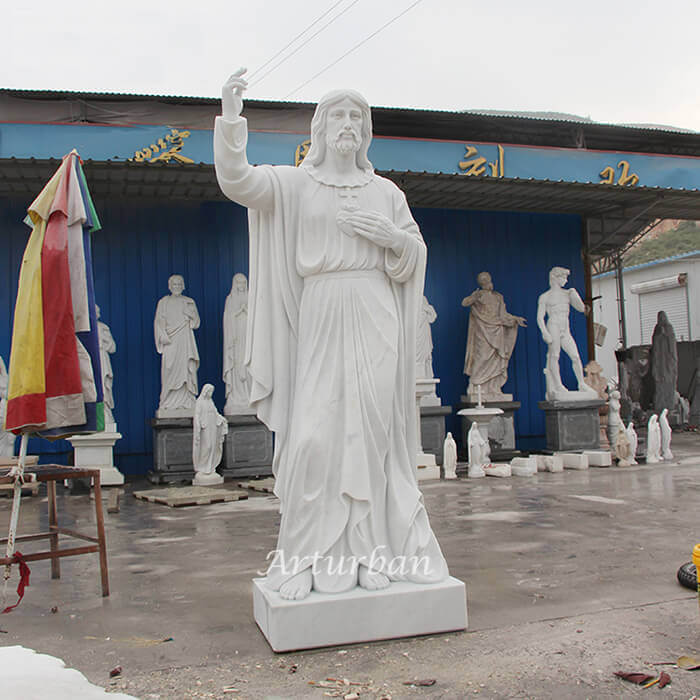 Jesus Garden Statue with One Hand Up