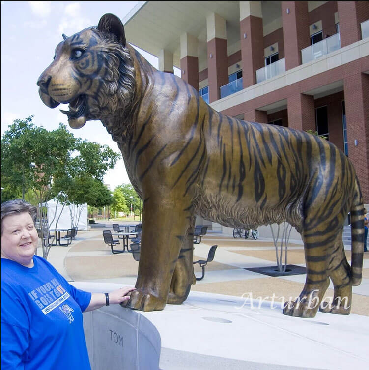 left side of large tiger statue