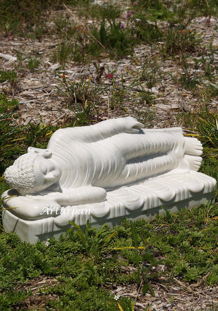 Large Marble Reclining Buddha Statue for Outdoor Garden Decoration