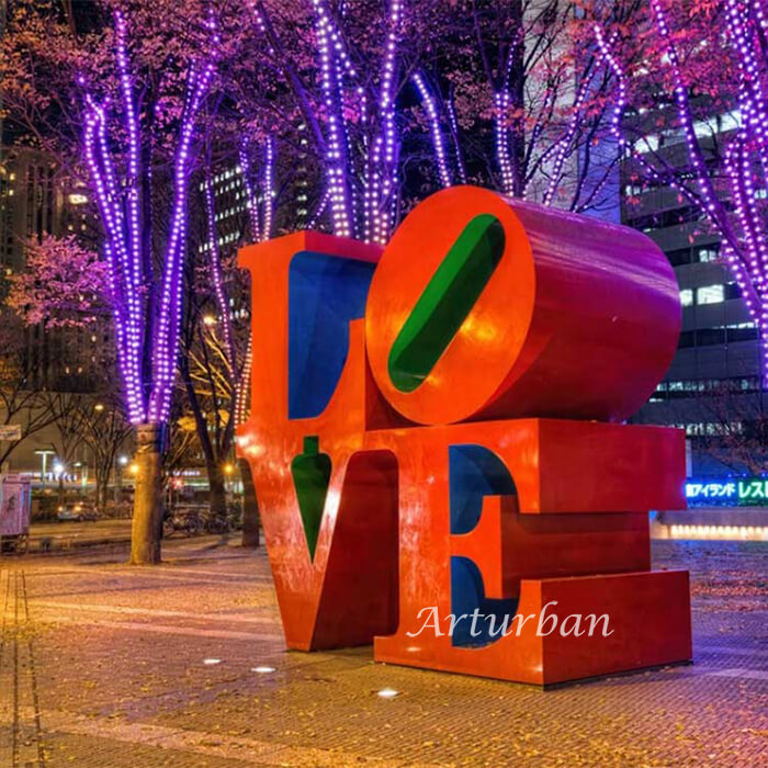 Robert Indiana Love Statue Replica Stainless Steel Sculpture