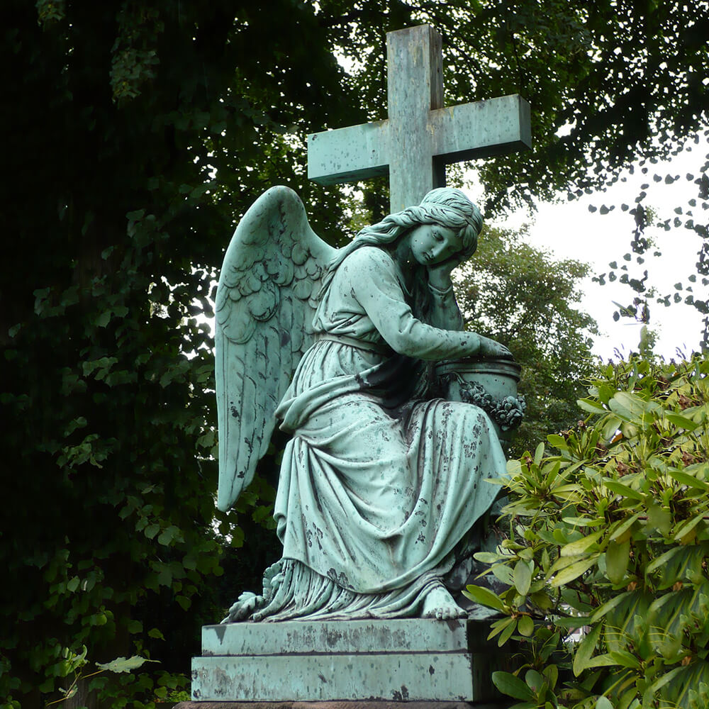 Female Angel Statue with Cross,Angel Statues for Graves