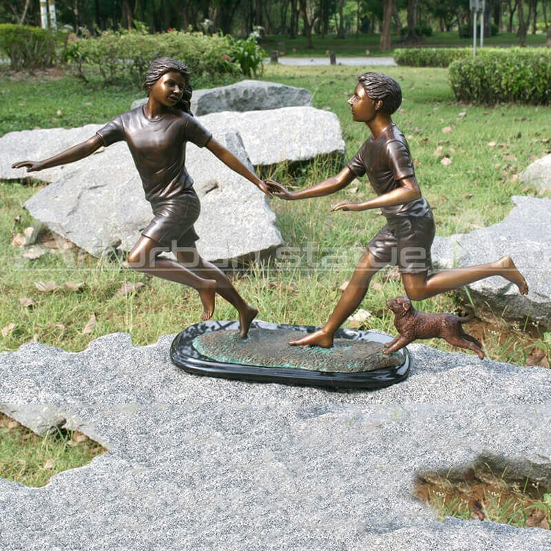 Boy and Girl Garden Statues