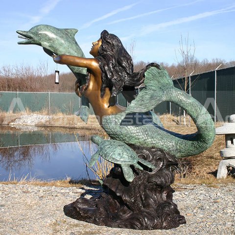 bronze mermaid fountain