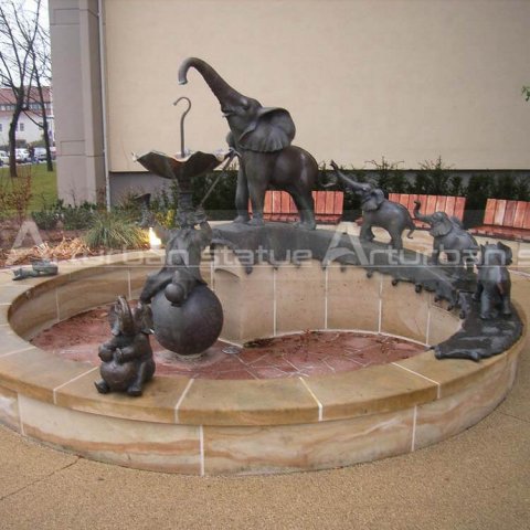 large bronze elephant fountain
