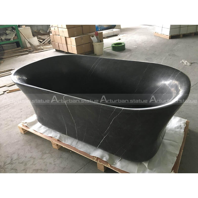 Black Marble Bathtub,Freestanding Stone Bathtub for Sale
