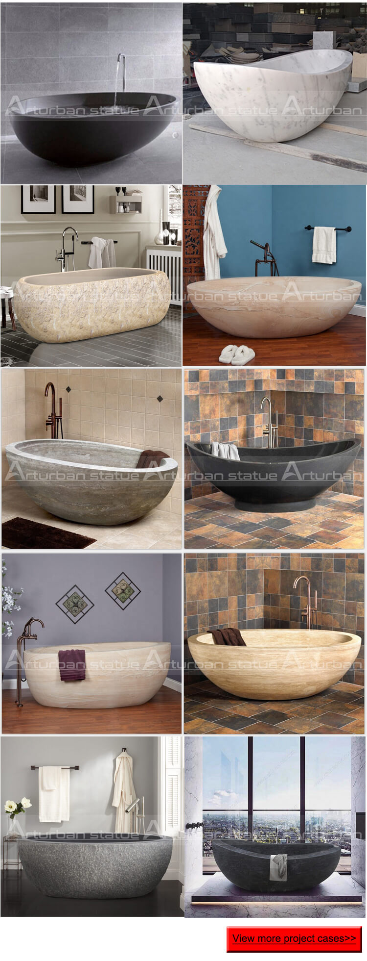 Freestanding Stone Bathtub Factory Wholesale Luxury Marble Bathtub