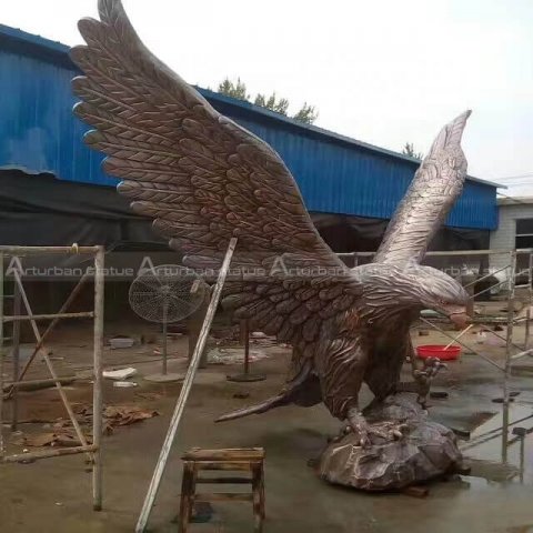 large bronze eagle sculpture