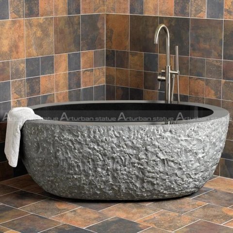 outdoor bathtub stone
