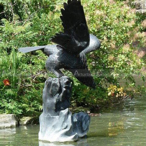 outdoor bronze eagle statues