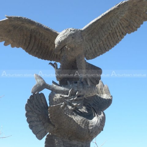 antique brass eagle statue