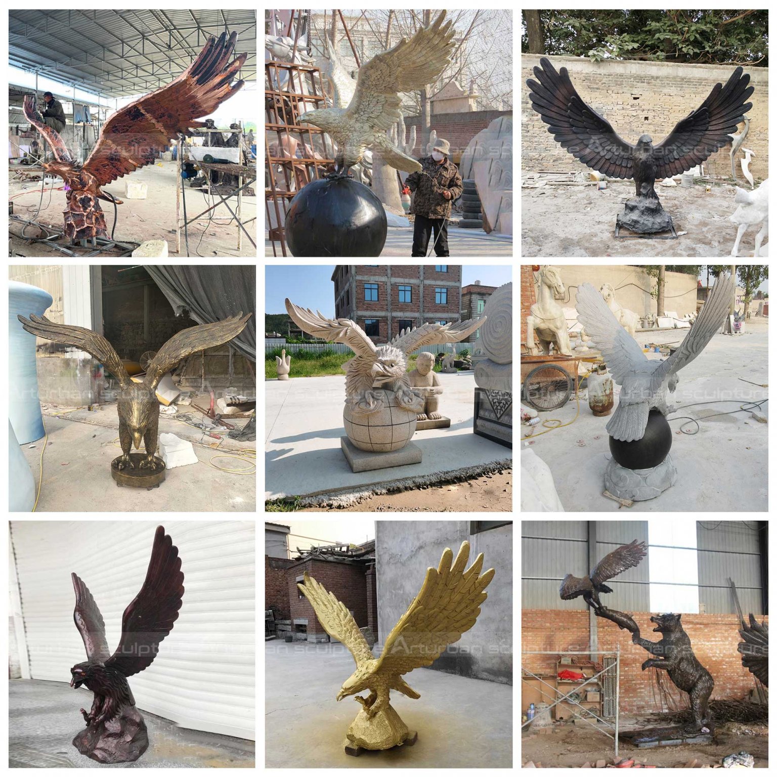 Bald Eagle Statues for Sale, life size outdoor eagle statues