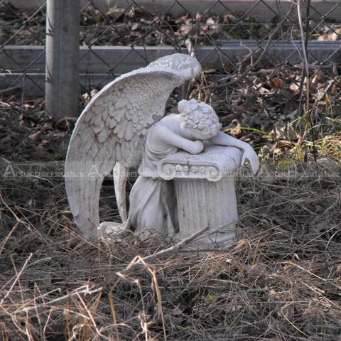 Weeping Angel Sculpture Sad Angel Statue Crying On Pillar Weeping Angel Sculpture Sad Angel Statue Crying On Pillar