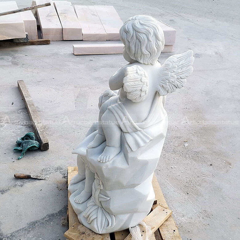 back cherub angel statue
