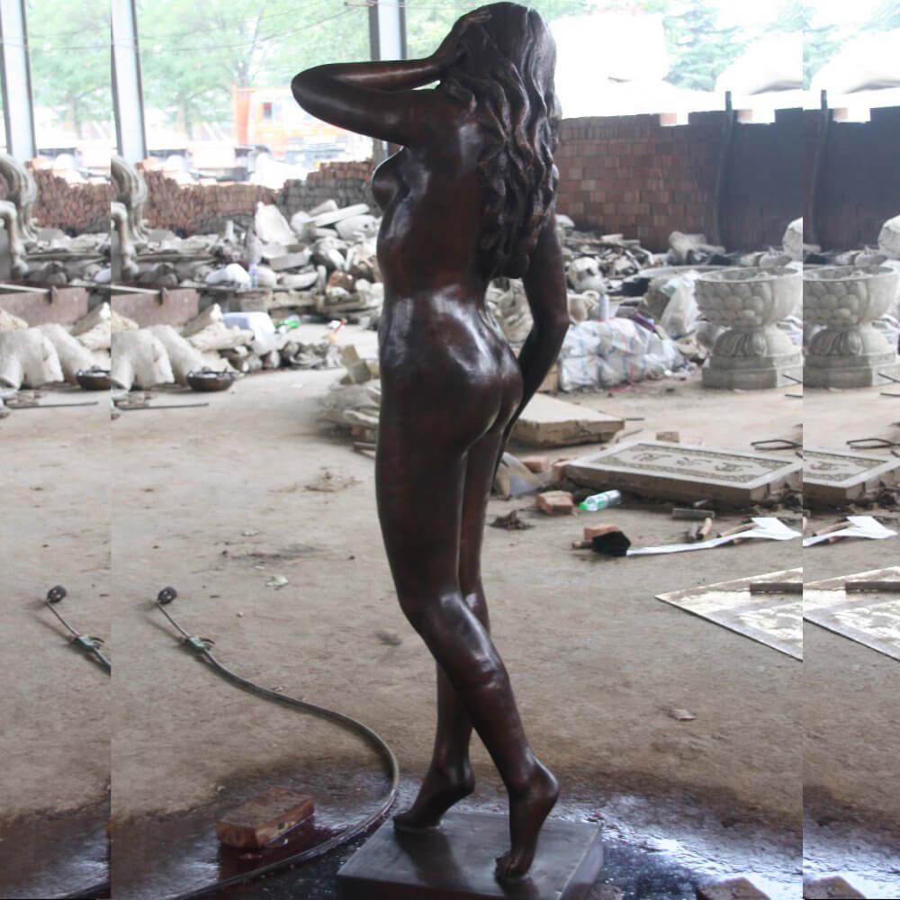 back of bronze nude statue