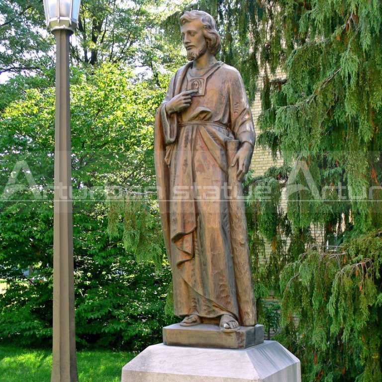 St Jude Garden Statue Patron Saint Natural Marble Sculpture