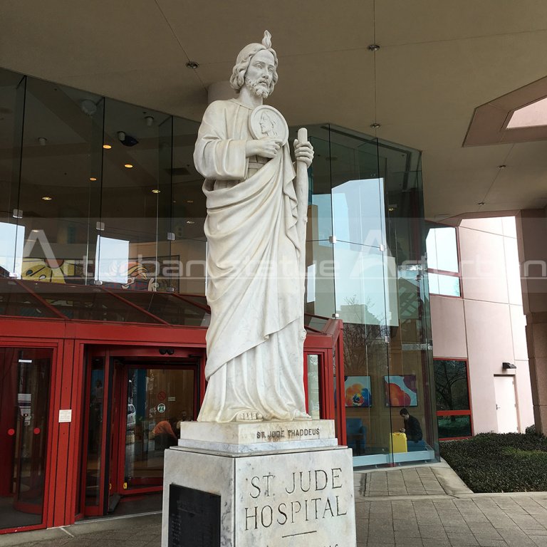 St Jude Garden Statue Patron Saint Natural Marble Sculpture