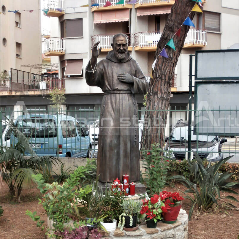 Padre Pio Garden Statue Christian Saint Sculpture Outdoor Decoration