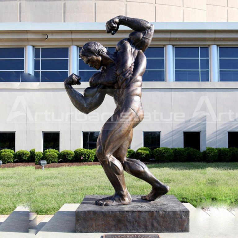 Muscle Man Sculpture Life Size Bodybuilding Bronze Statue