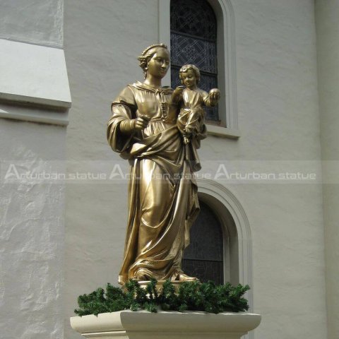 Mary Holding Baby Jesus Statue