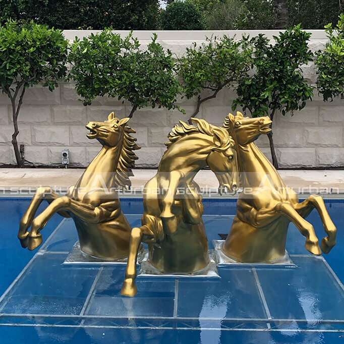 Horse Fountain Sculpture Bronze Horse Bust Animal