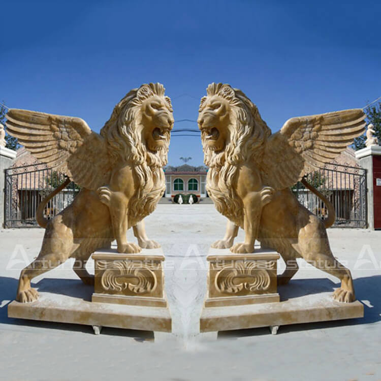 marble lion with wings