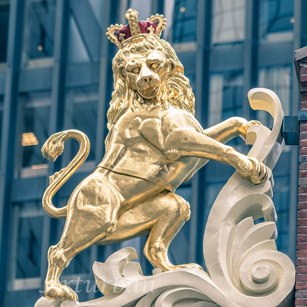 Lion statue with crown