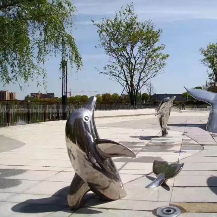 Large dolphin sculptures