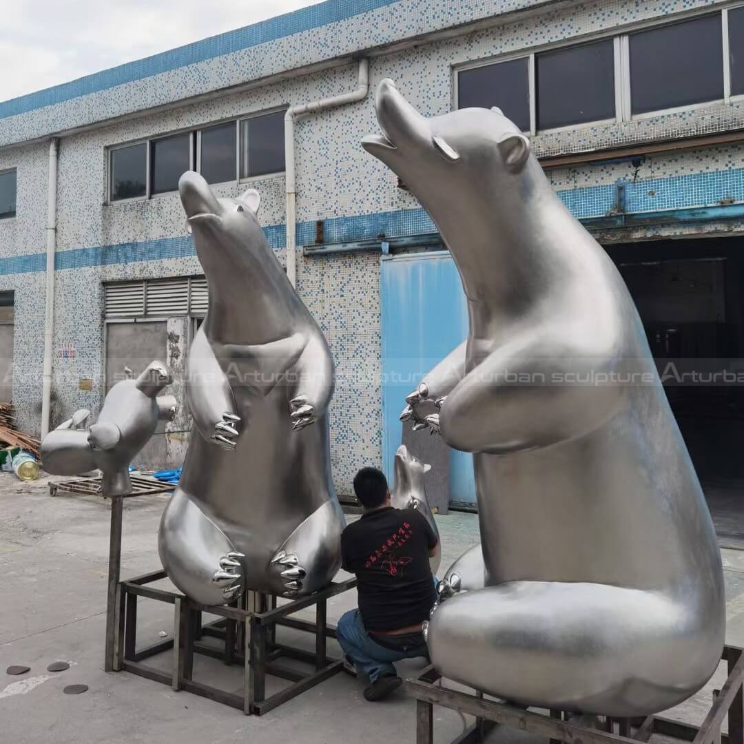 life size polar bear statue