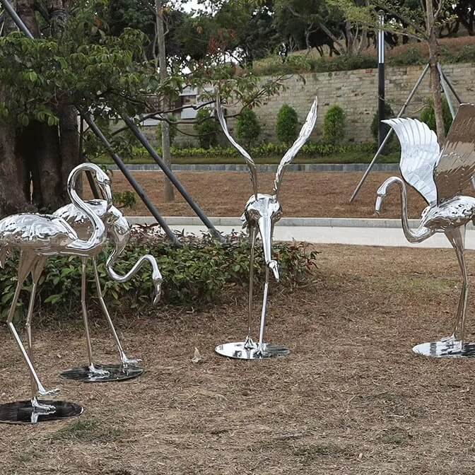 metal heron garden sculpture