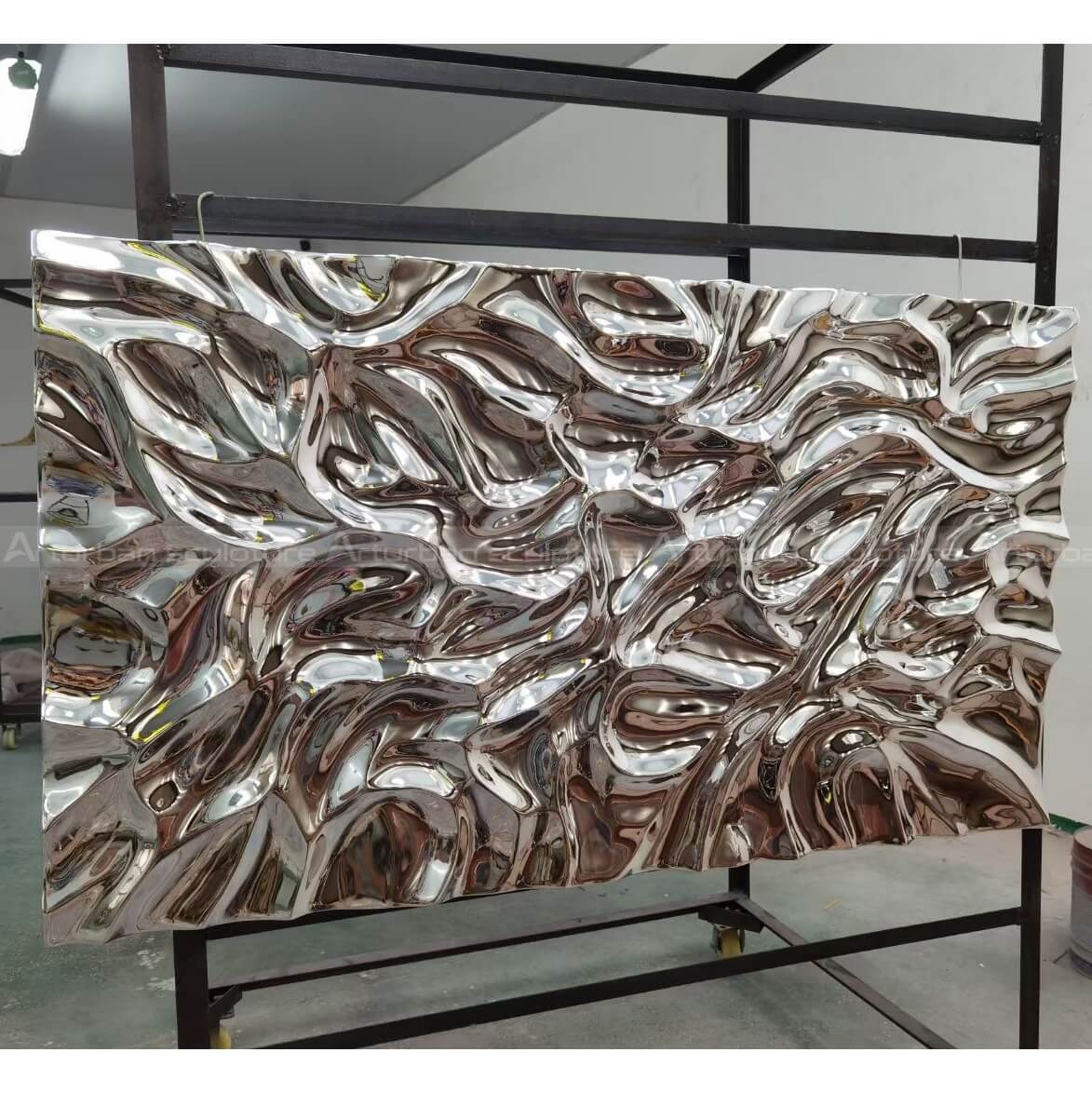 stainless steel relief sculpture art