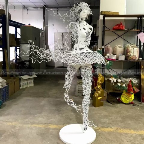 metal ballerina sculpture